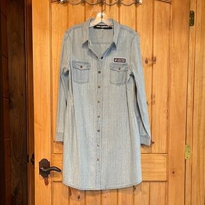 NWOT KARL LAGERFELD DENIM SHIRT DRESS Sz L